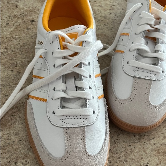 Adidas Samba White and Orange Trainers - Picture 6 of 6